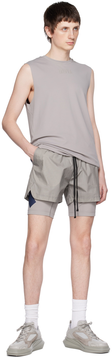 Templa Gray Layered Track Shorts