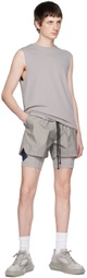 Templa Gray Layered Track Shorts