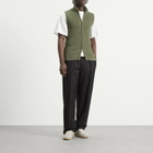 MM6 Maison Margiela Men's Knitted Ribbed Zip Vest in Kaki