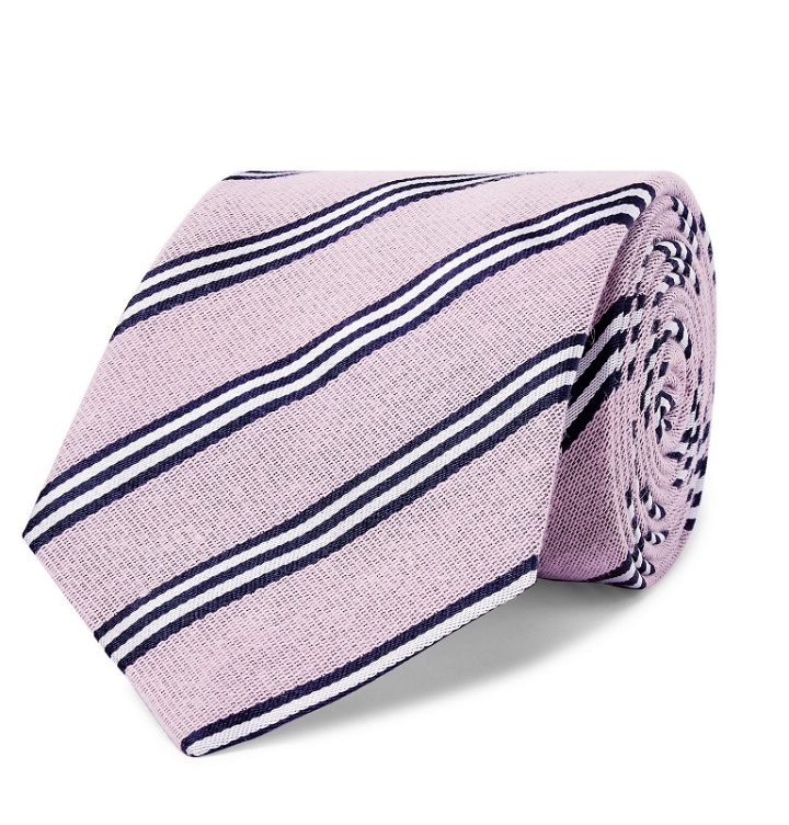 Photo: Turnbull & Asser - 8.5cm Striped Cotton and Silk-Blend Tie - Pink
