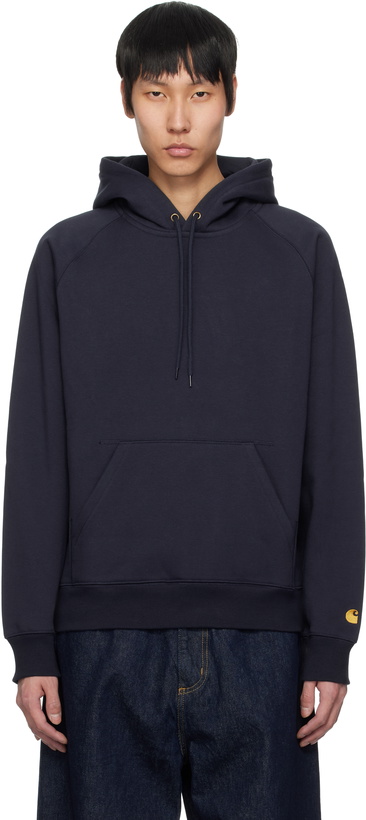 Photo: Carhartt Work In Progress Navy Chase Hoodie