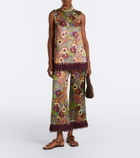 Alémais Joanna fringed printed wide-leg pants