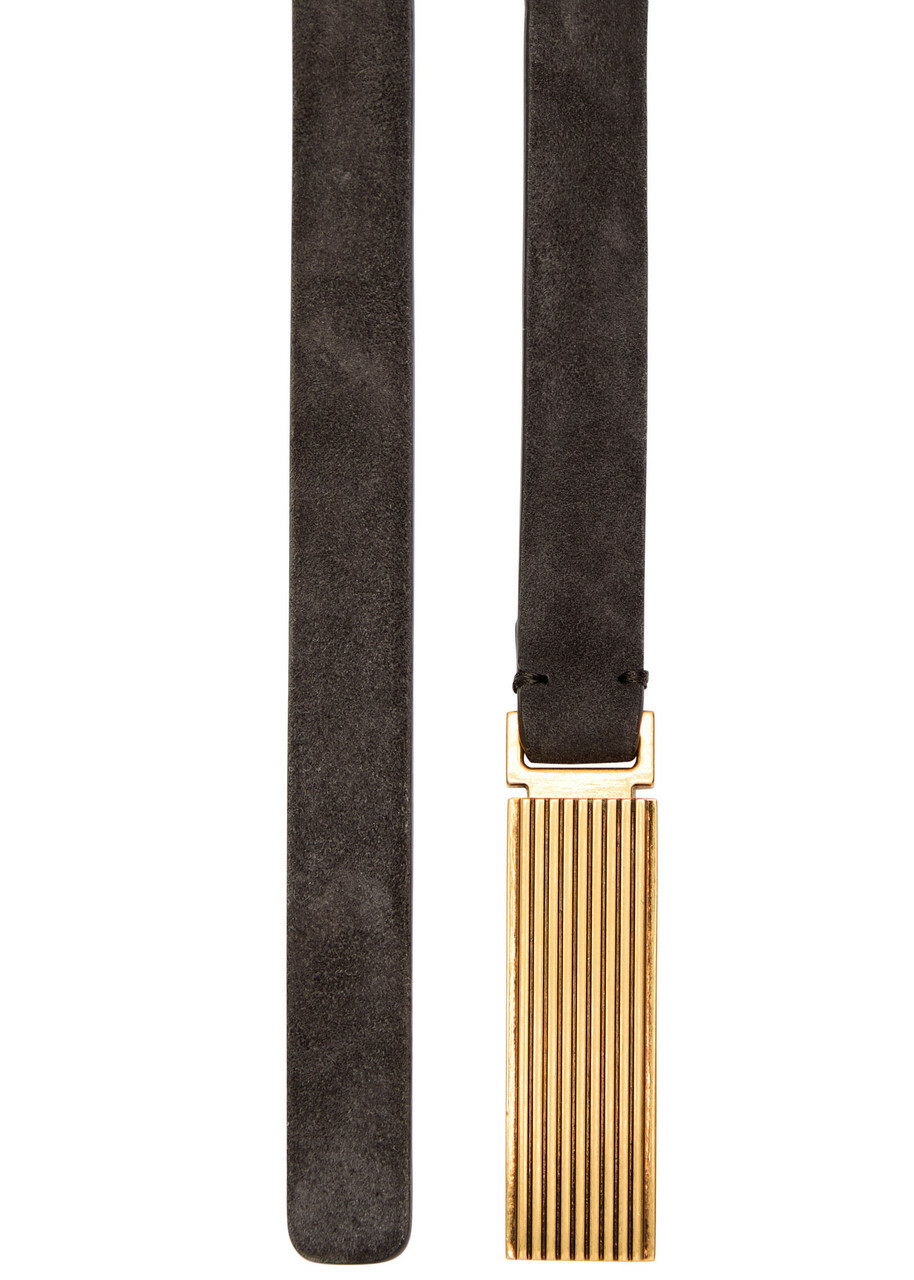 Khaite Empire Suede Belt Dark Brown