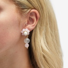 Shrimps Women's Flower Drop Hollow Glass Earrings in Gold/White/Pearl