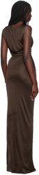 Atlein Brown Cutout Maxi Dress