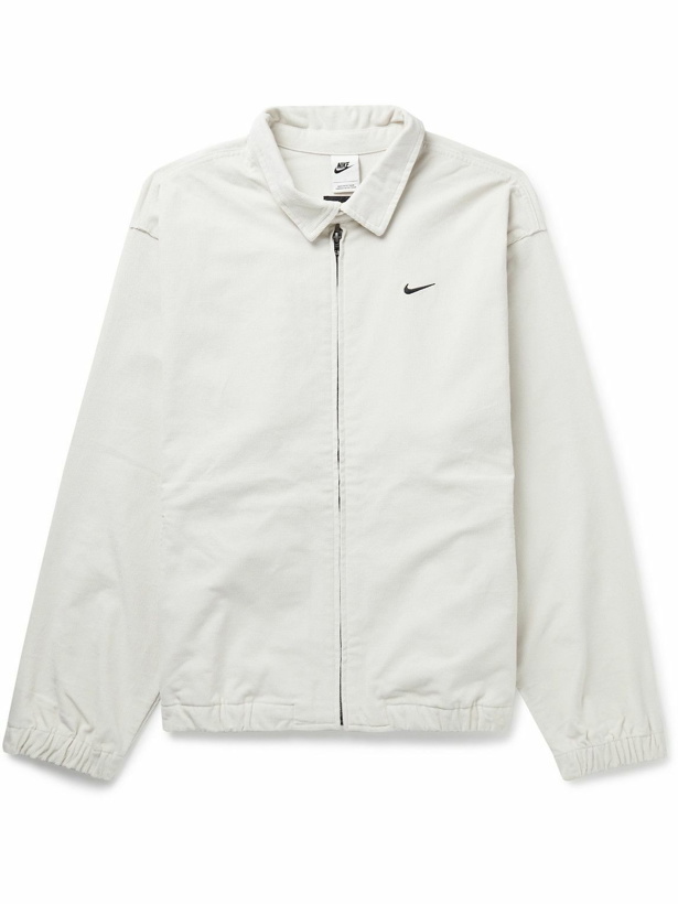 Photo: Nike - Life Logo-Embroidered Cotton-Blend Corduroy Harrington Jacket - Neutrals