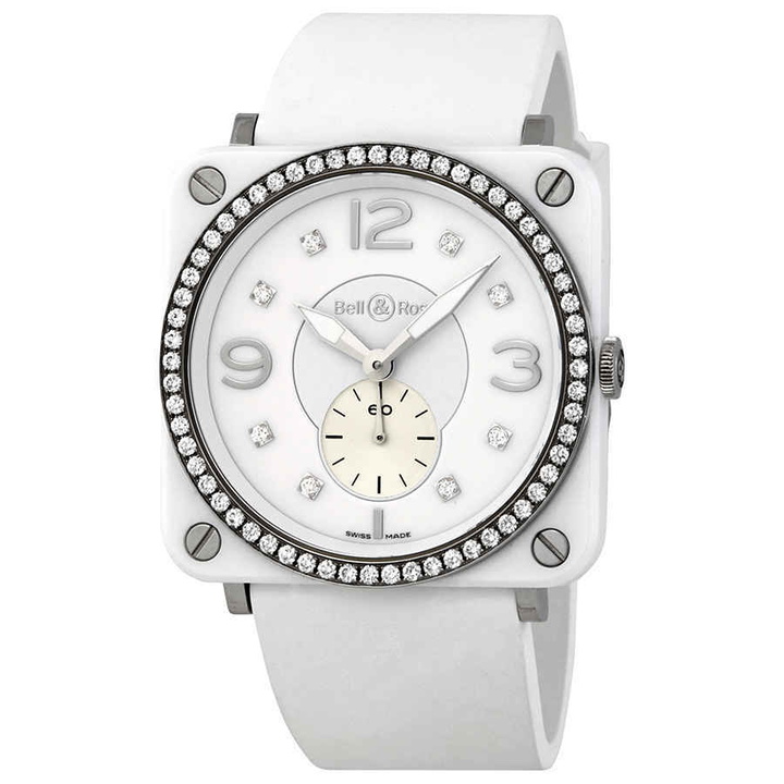 Photo: Bell and Ross White Diamond Dial Ladies Ceramic Watch BRS-WH-CES-LGD/SRB