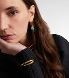 Marina B 18kt gold (750/1000) earrings with turquoise, sapphire, and diamonds