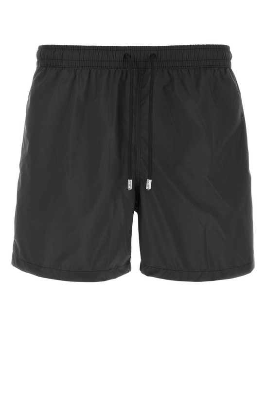 Photo: Fedeli Black Polyester Swimming Shorts