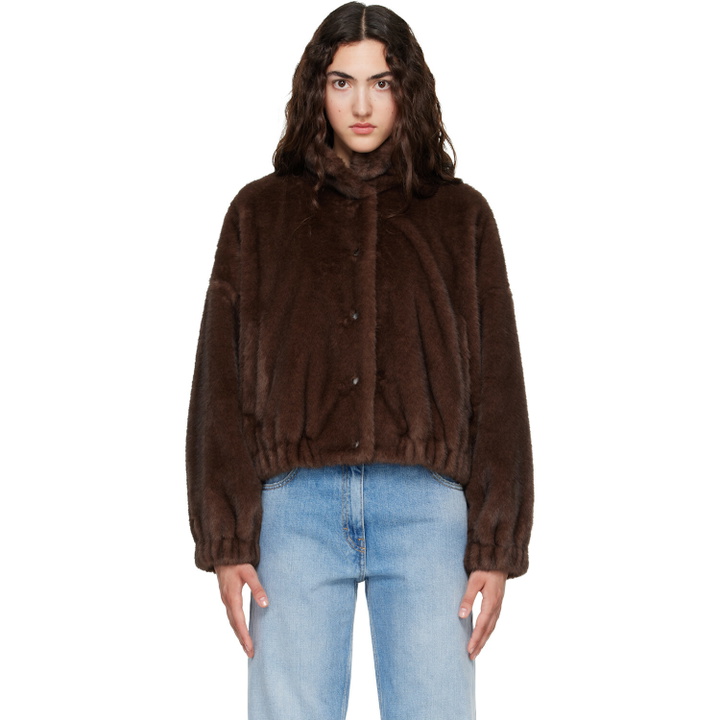 Photo: Weekend Max Mara Brown Anemone Faux-Fur Jacket