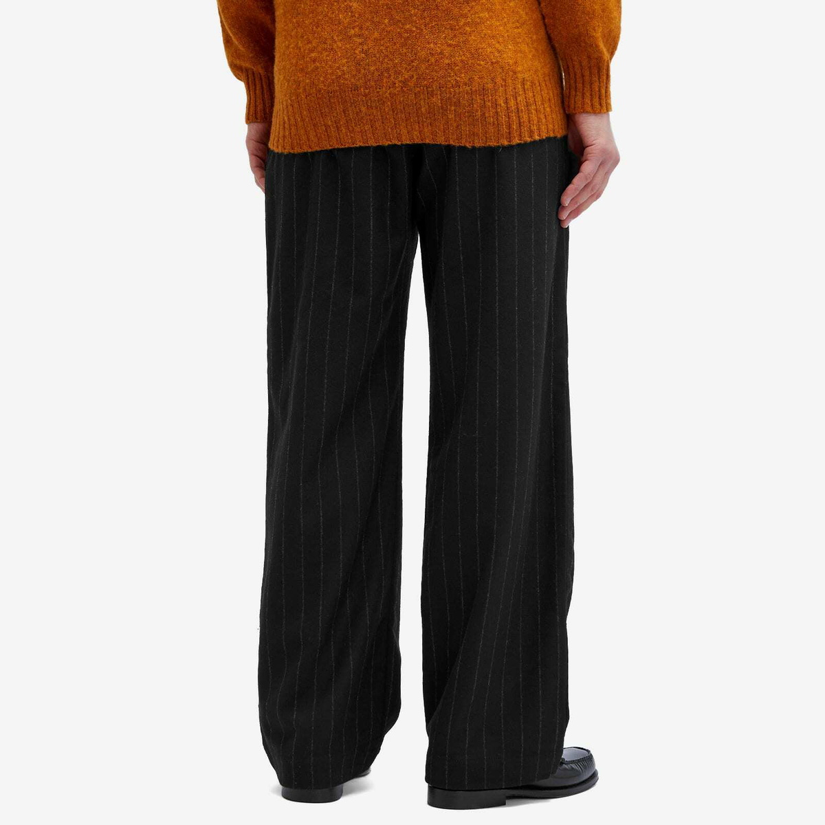 Wood Wood Men's Fraser Pleated Chinos in Black Stripes