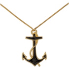 Saint Laurent Gold Enamel Anchor Necklace