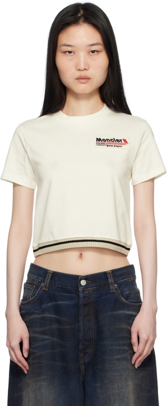 Photo: Moncler Genius Moncler x Palm Angels White Racing T-shirt