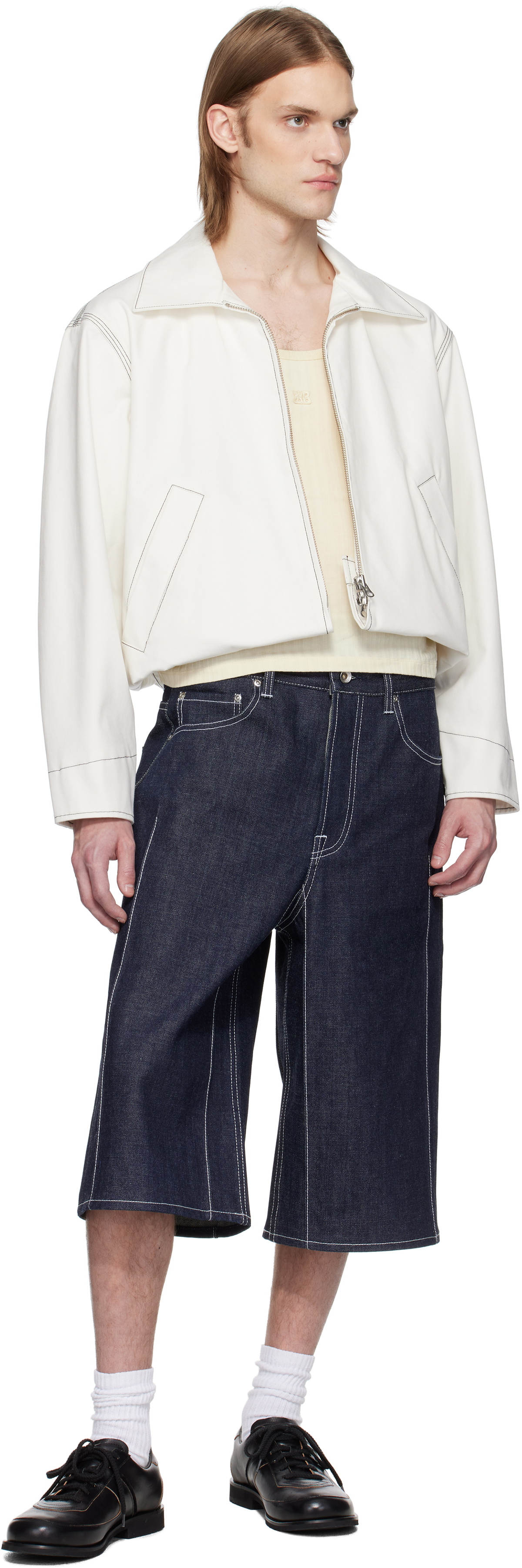 Karmuel Young White 2-Way Pocket Square Jacket