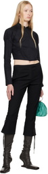 COLLEEN ALLEN Black Cotton Bodice Shirt