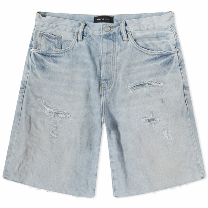 Photo: Purple Brand Men's Worn Quilted Destroy Pocket Jeans in Denim