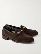 George Cleverley - Colony Horsebit Suede Loafers - Brown