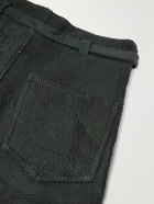 Kartik Research - Kantha Fauji Straight-Leg Cotton Trousers - Black