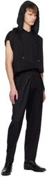 Vein Black Sleeveless T-Shirt