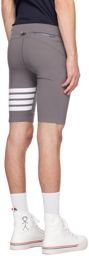 Thom Browne Gray 4-Bar Compression Shorts