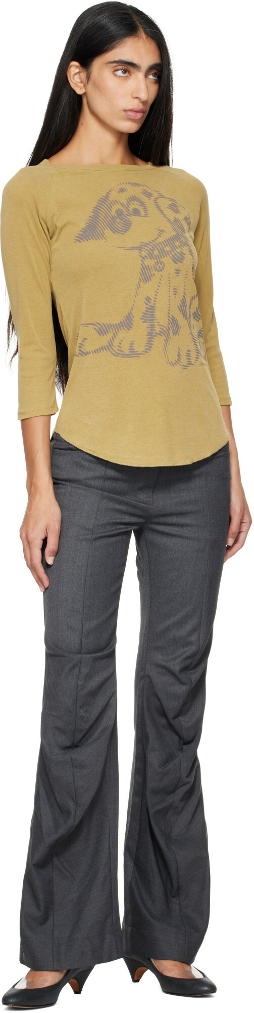 OPEN YY Gray Tailored Bootcut Trousers
