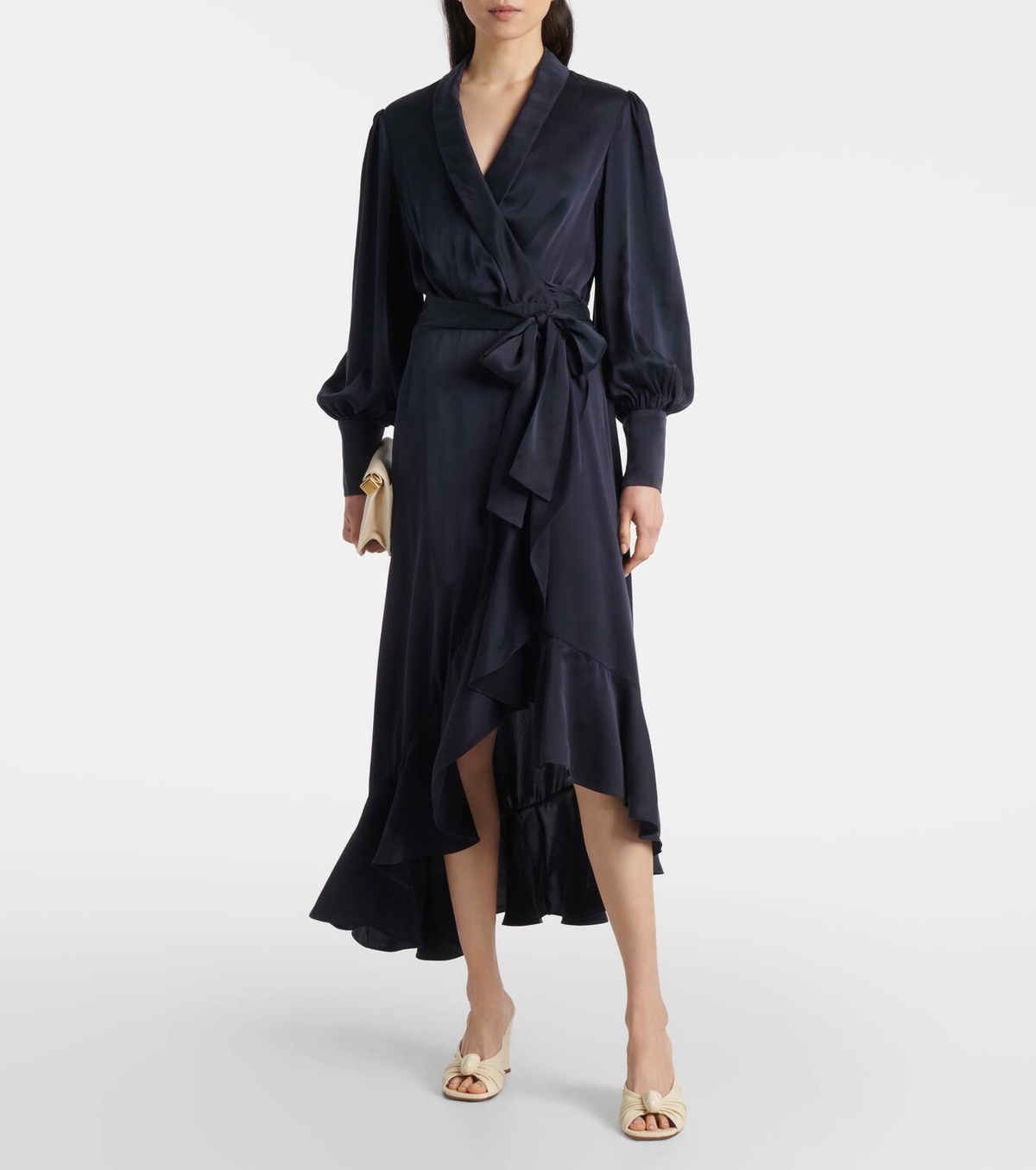 zimmermann ruffled silk satin wrap dress Zimmermann Ruffled silk satin wrap dress Zimmermann