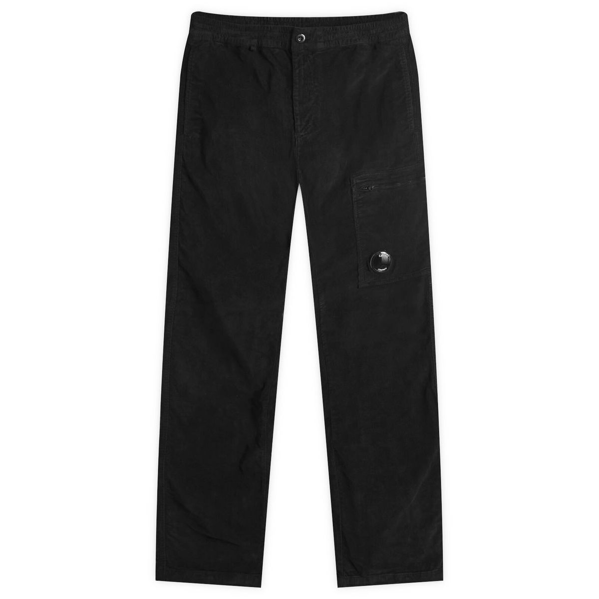C.P. Company Men's Corduroy Lens Cargo Pants in Black C.P.