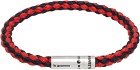 Le Gramme Navy & Red 'Le 7g' Nato Cable Bracelet
