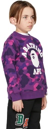 BAPE Kids Purple Camo College Sweatshirt