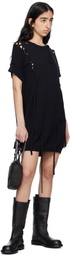 YOHJI YAMAMOTO Black Lace-Up Detail Minidress
