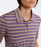 Rabanne Cutout gathered striped crêpe top
