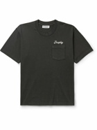 Cherry Los Angeles - Trophy Logo-Print Garment-Dyed Cotton-Jersey T-Shirt - Black