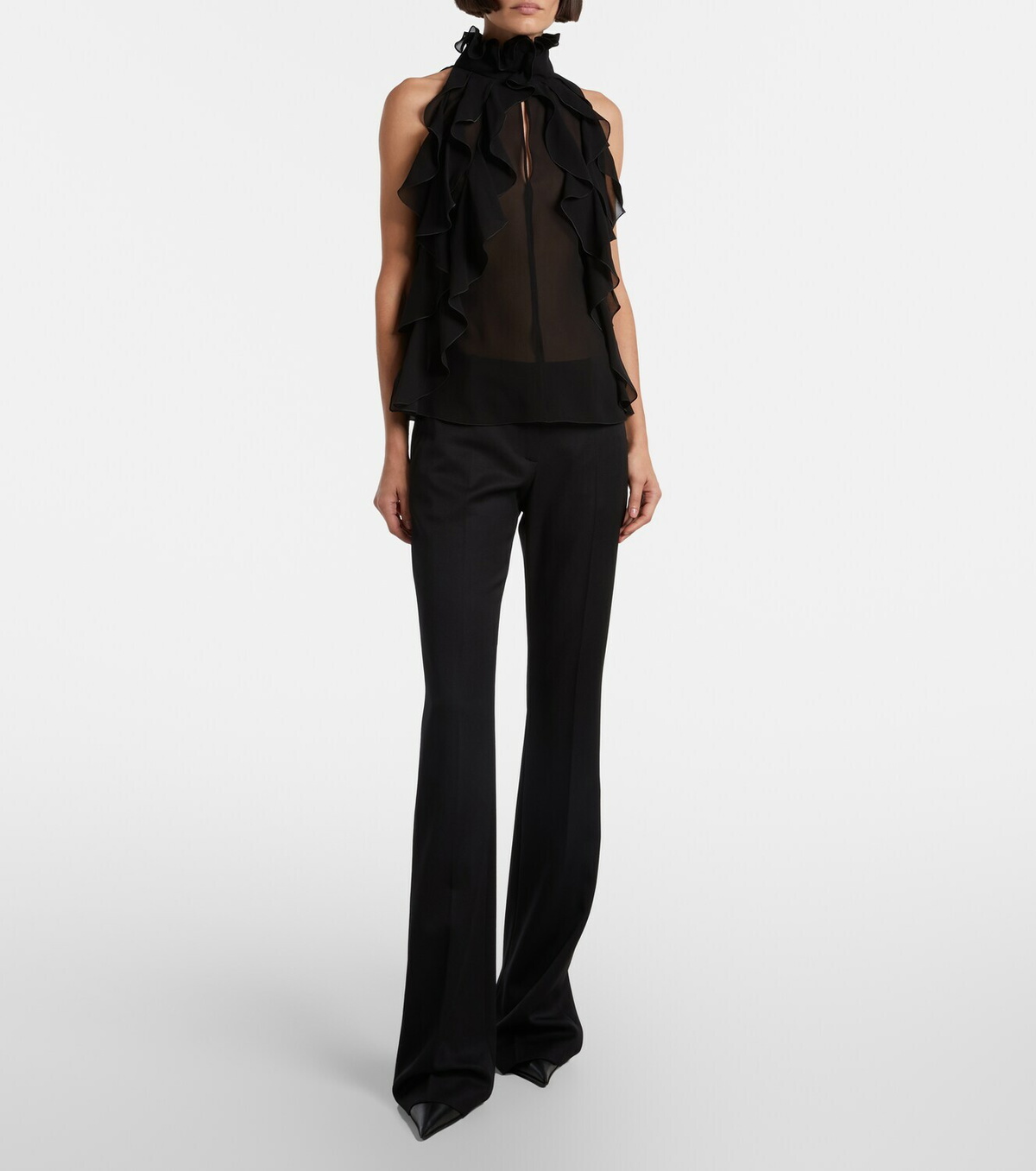 McQueen Ruffled silk top