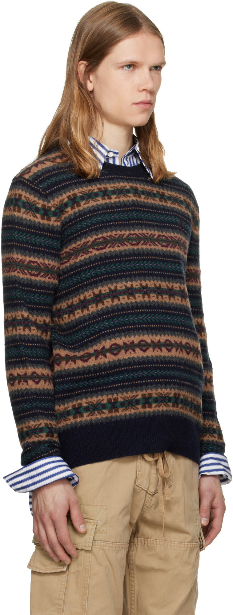 Polo Ralph Lauren Navy Fair Isle Wool Sweater