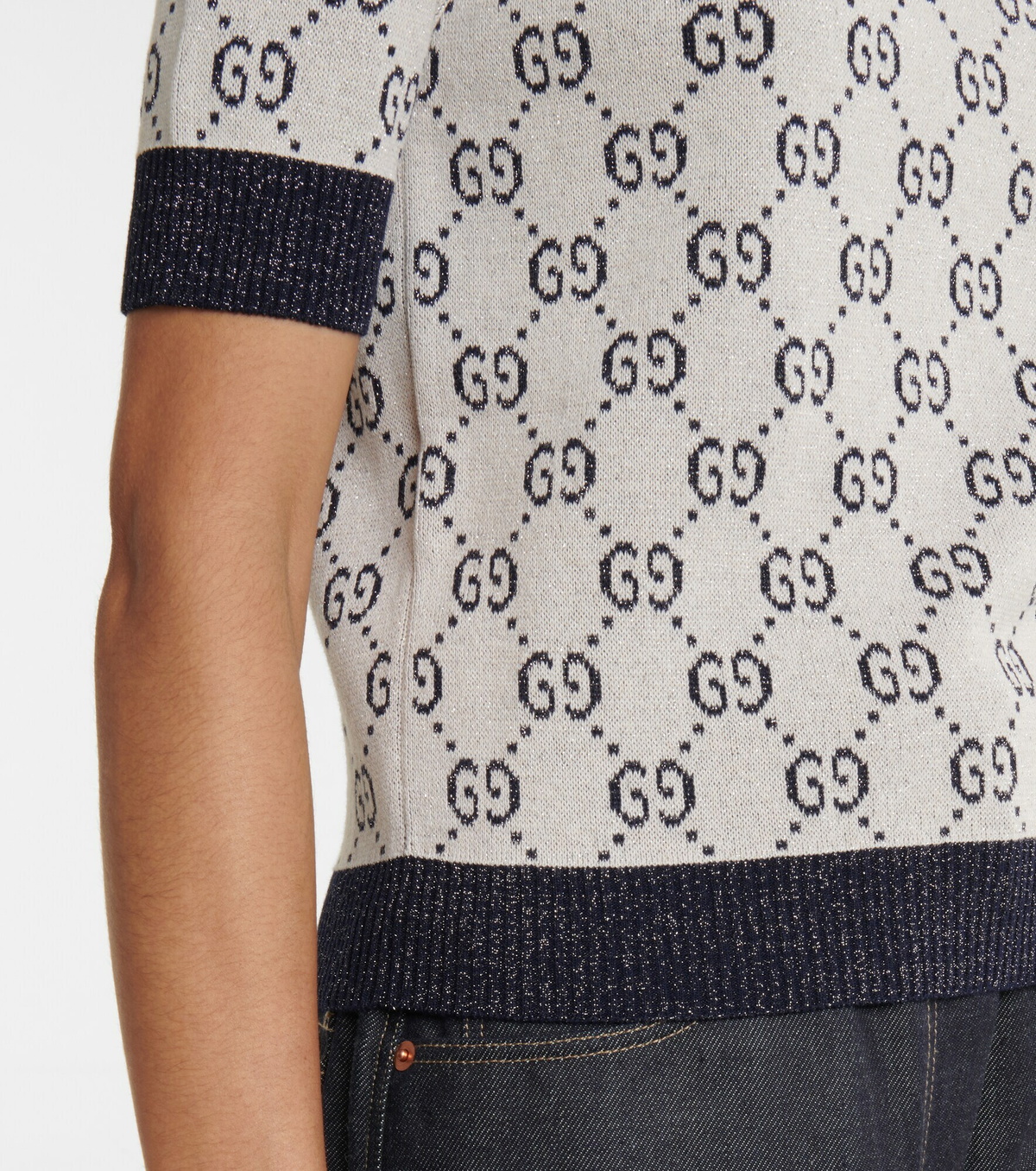 Gucci - Cotton-blend lamé top Gucci