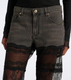 Blumarine Lace-trimmed wide-leg jeans