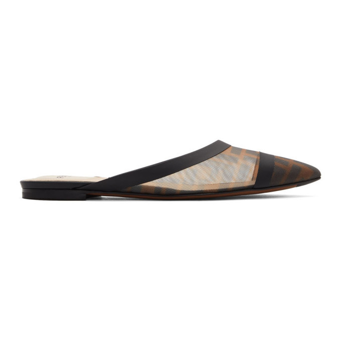 Fendi Black Mesh Forever Fendi Colibri Slippers Fendi