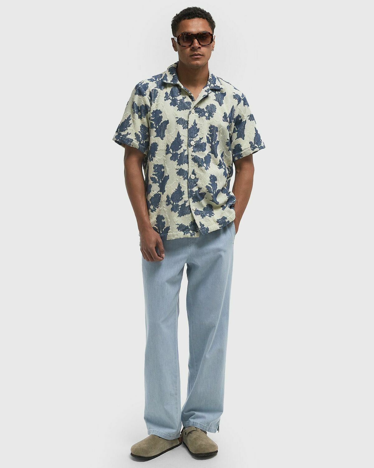 OAS Nero Verve Cuba Terry Shirt Blue Mens Shortsleefe