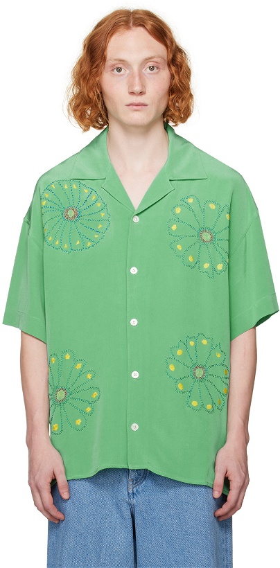 Photo: Glass Cypress Green Flower Shirt