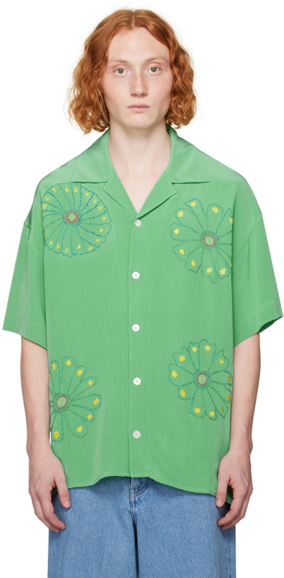 Photo: Glass Cypress Green Flower Shirt