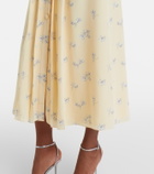 Alessandra Rich Lace-trimmed floral silk shirt dress