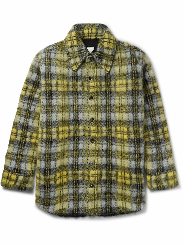 Photo: Bottega Veneta - Oversized Checked Mohair-Blend Jacket - Green