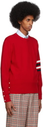 Thom Browne Red Milano 4-Bar Sweater