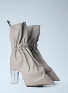 Rick Owens Taquito Gathered Leather Ankle Boots