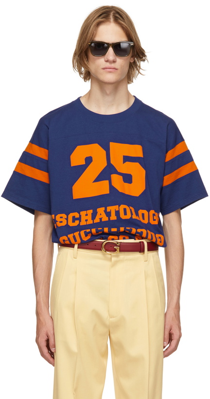 Photo: Gucci Blue '25 Gucci Eschatology & Blind For Love 1921' T-Shirt