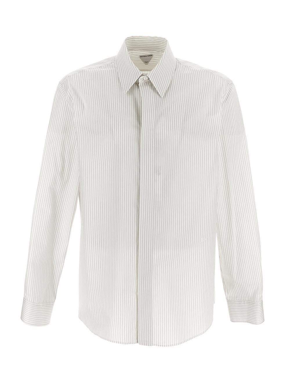 Photo: Bottega Veneta Pinstripe Cotton Shirt