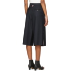 Thom Browne Navy Pleated Side Vent Culottes