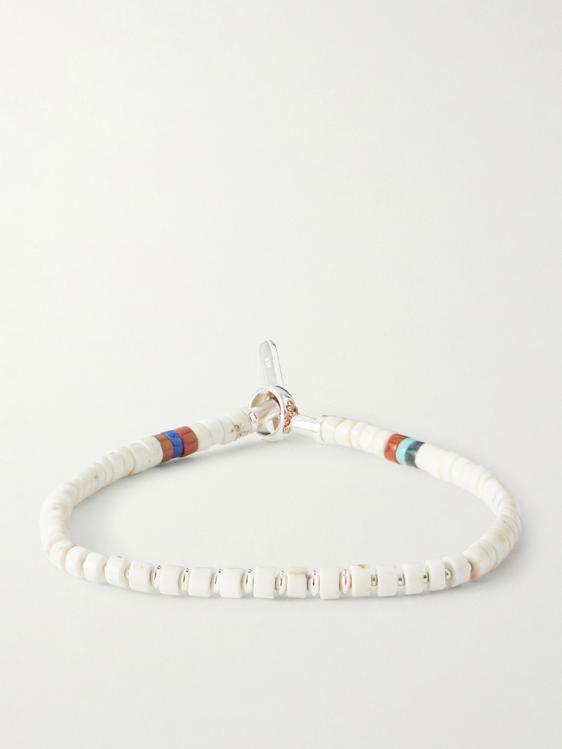 Mikia - Sterling Silver Magnesite Beaded Bracelet - White