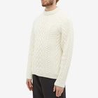 Kenzo Men's Cable Crew Knit in Off White