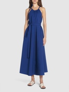 WEEKEND MAX MARA Fidato Belted Cotton Poplin Long Dress